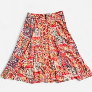 Vintage Barbara Bass by In Style Funky Retro Abstract Art Cat Skirt 2X